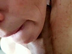 Amateur MILF gets her pussy pounded in bathroom POV
