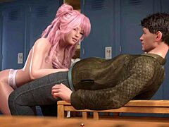 हेंटाई गेम: गुलाबी बालों वाली लड़की अपनी चूत को वीर्य से भर देती है