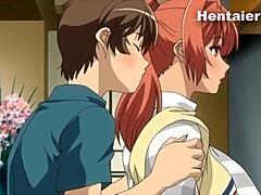 Hentai-Animation von unerwarteter Penetration mit reifer Frau