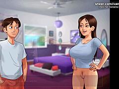 कार्टून गेम में एक पतली गोरी लड़की के साथ हॉट सेक्स सीन्स का संग्रह