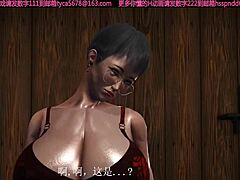 Ladyboy matang dengan payudara besar dalam animasi 3D dihukum oleh remaja yang bernafsu