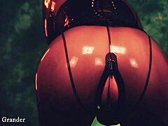 आरिया ग्रांडर, बड़ी गांड और प्राकृतिक स्तन वाली पूर्ण परिपक्व, हार्डकोर फिस्टिंग और लेटेक्स बॉन्डेज से प्यार करती है।