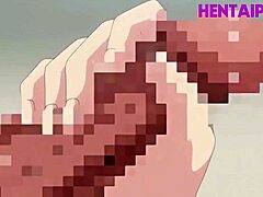 誘惑的な黒髪の女性が、豊かな胸の間でペニスを愛撫する - アニメーションコンテンツ