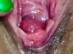 Amateur Mom's Sensual Masturbation Session with Wet Pussy Closeup