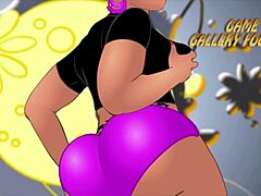 कार्टून पोर्न में एक घुमावदार काले एमआईएफ को बड़ी गांड और मोटी जांघों के साथ दिखाया गया है