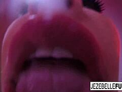 Sexy slut gets slimey and spits on camera